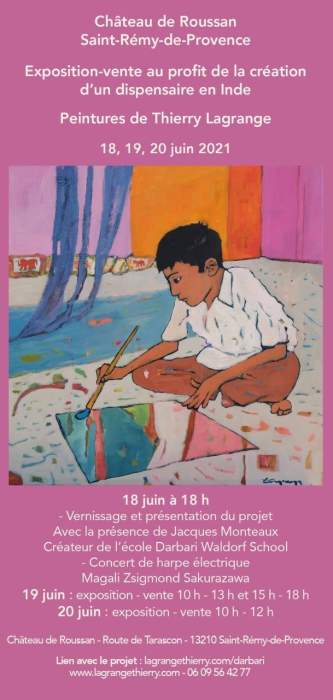 exposition peinture au profit de la création d’un dispensaire Darbari Waldorf School INDIA