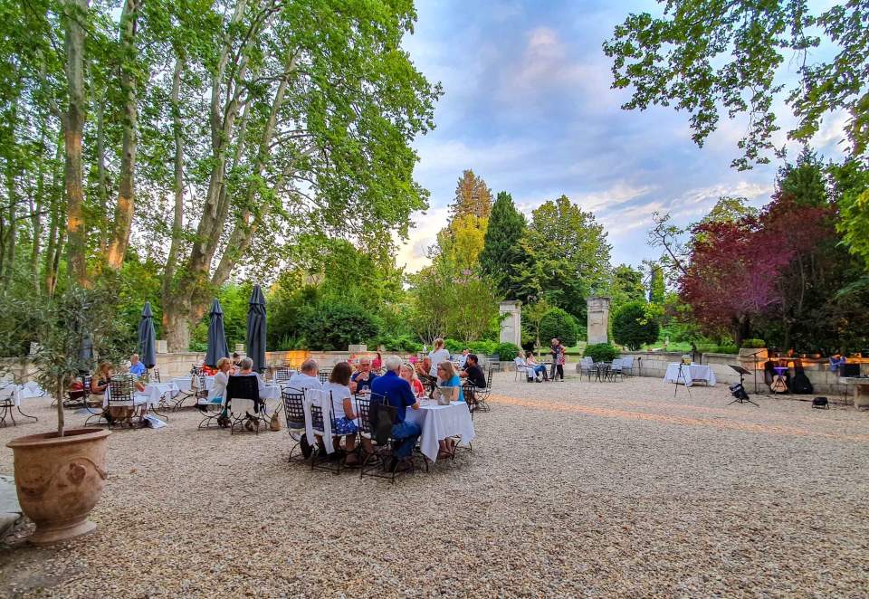 terrace of the gourmet restaurant saint remy de provence